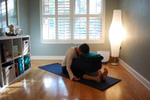This simple bedtime yin yoga sequence focuses on forward folds to calm the mind, lengthen the spine, and relax the body in preparation to sleep better each night.