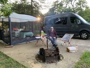 Kym Coco sprinter van camping